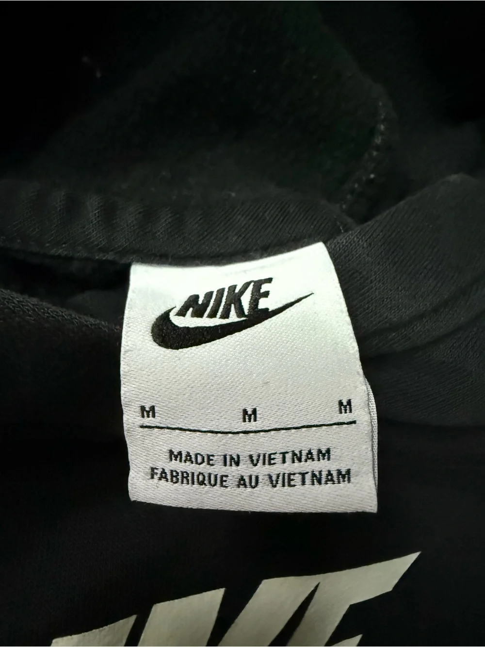 Nike Kids Black Hoodie with White Swoosh Logo